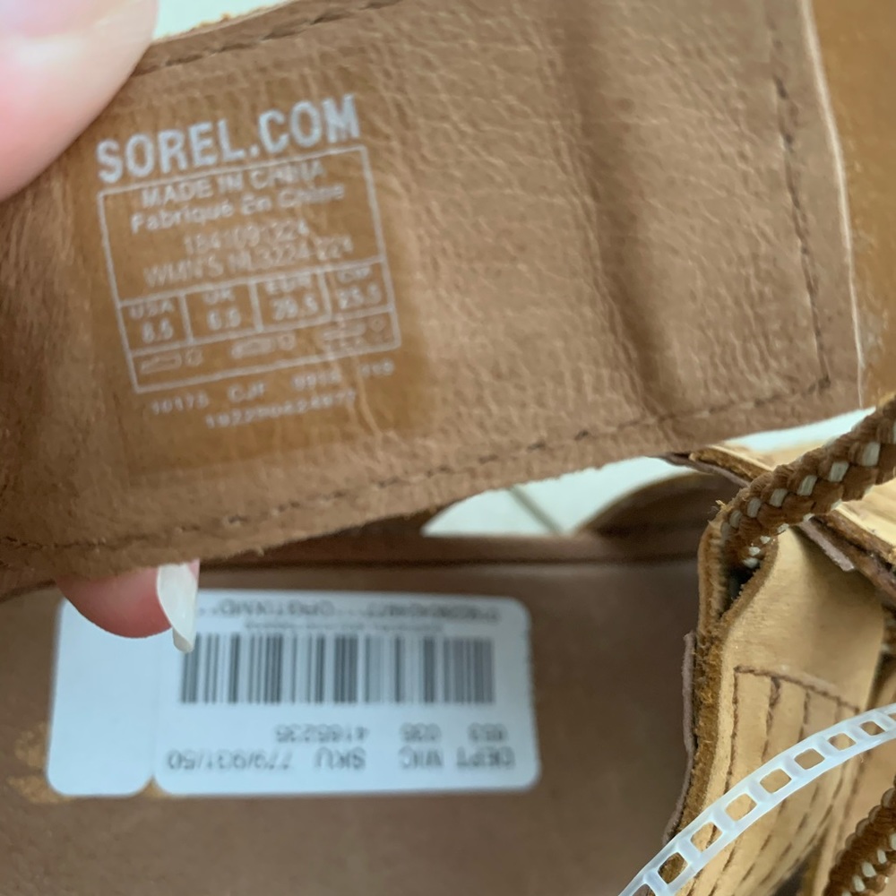 New SOREL Joanie Gladiator Wedge Sandals Tan 8.5 - Picture 9 of 9